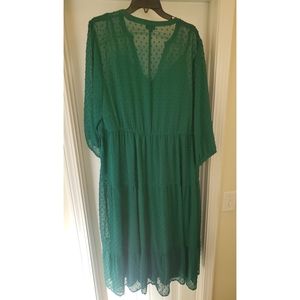 Torrid Maxi Chiffon Clip Dot Pleated Dress